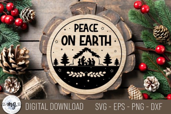 Peace on Earth - Nativity Christmas SVG for Creative Graphics