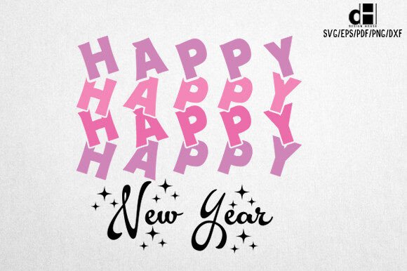 Pink New Year SVG: A Fresh Graphics Asset for Crafts and Publishing