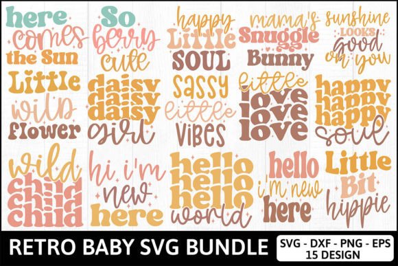 Retro Baby Svg Bundle: A Versatile Design for Embroidery