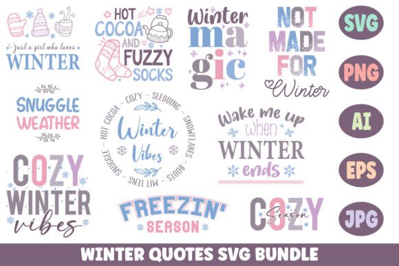 Winter Quotes SVG Bundle: A Charming Addition for Local Business Graphics